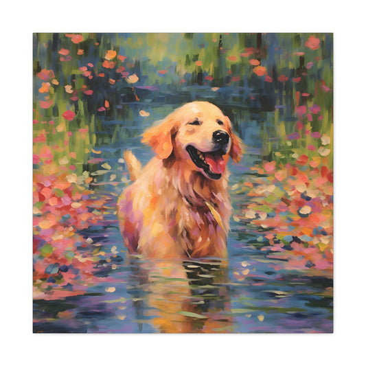Golden Retriever in Monet Style