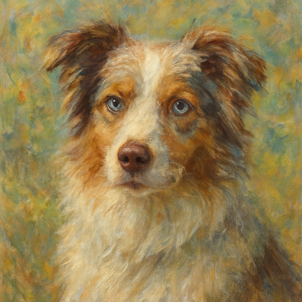 Australian Shepherd in Monet style