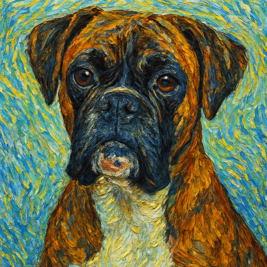 Boxer in Van Gogh style