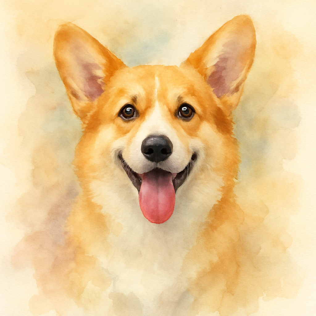 Corgi in Watercolor style