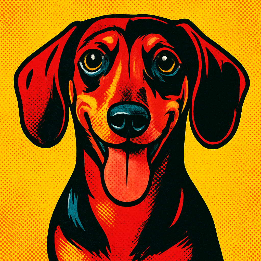 Dachshund in Warhol style
