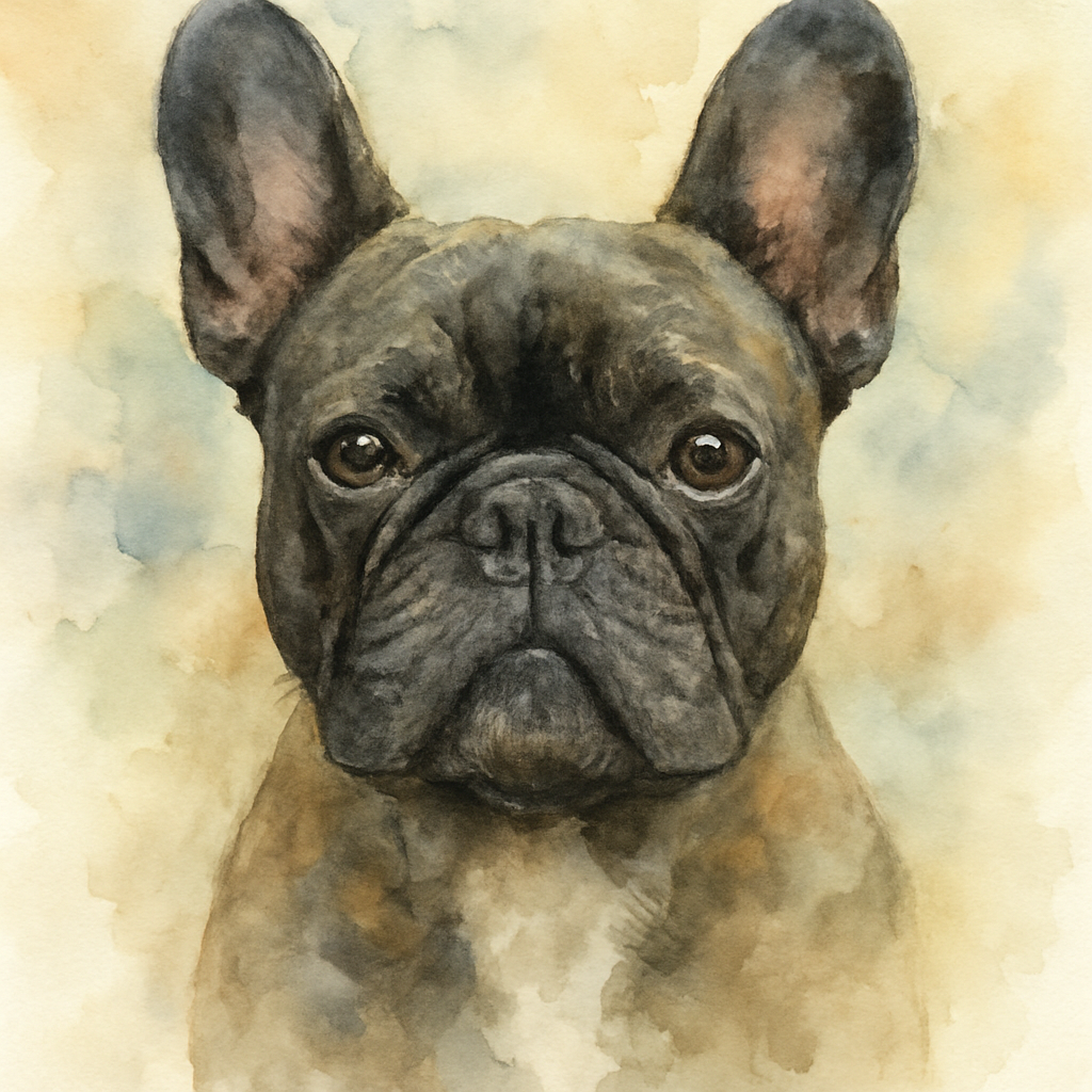 French Bulldog in Watercolor style