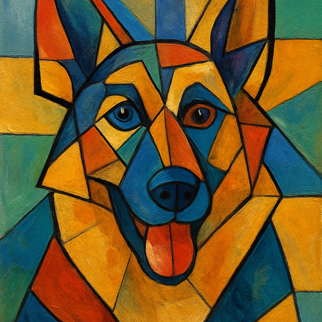 German Shepherd in Picasso style