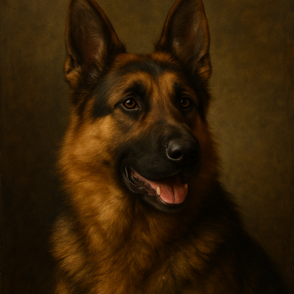 German Shepherd in Renaissance style