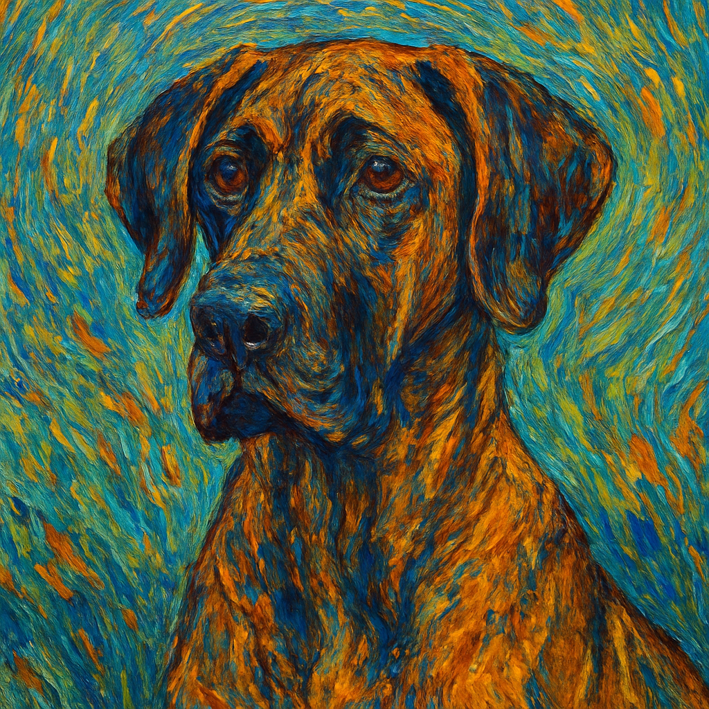 Great Dane in Van Gogh style