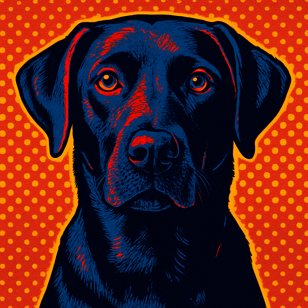 Labrador Retriever in Warhol style