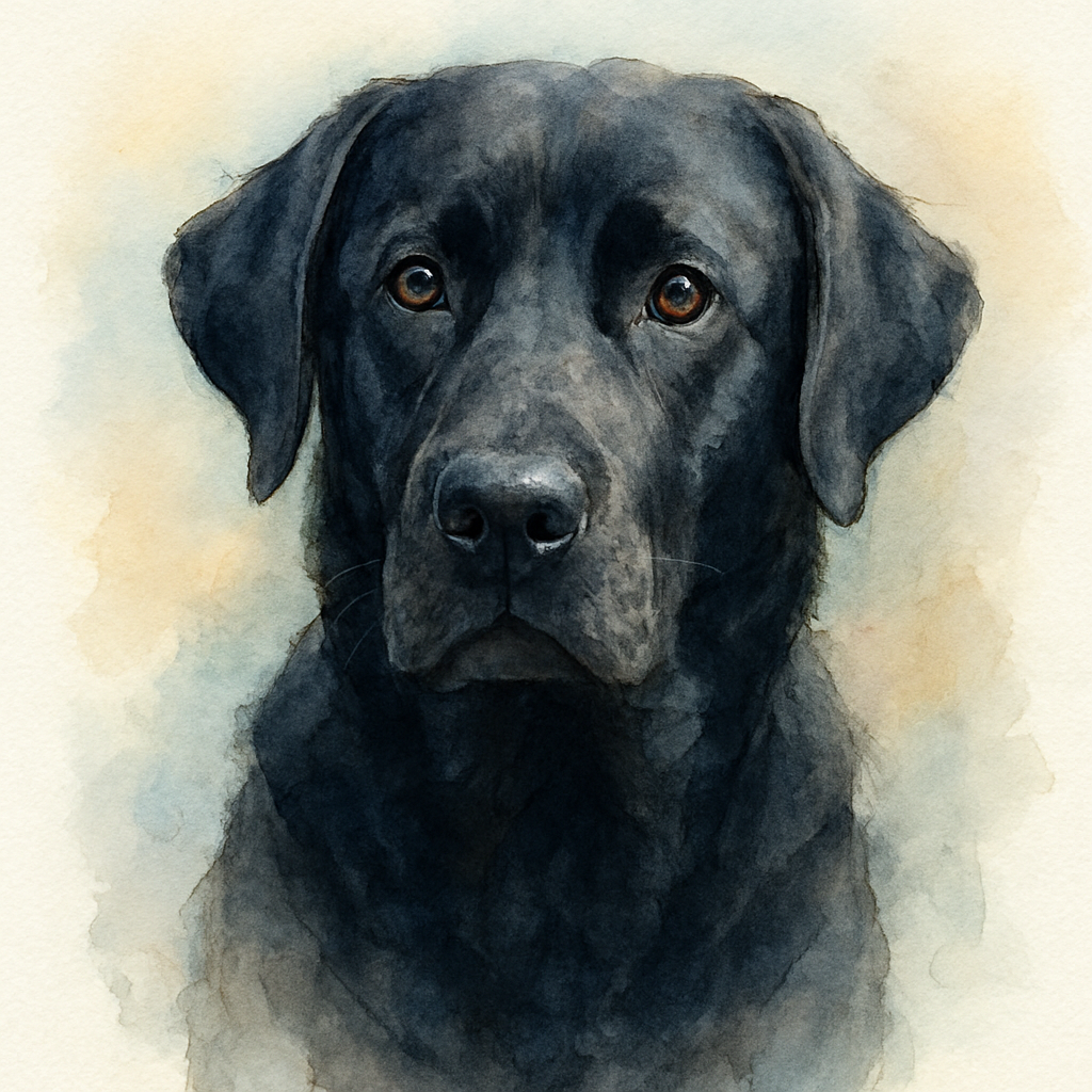 Labrador Retriever in Watercolor style