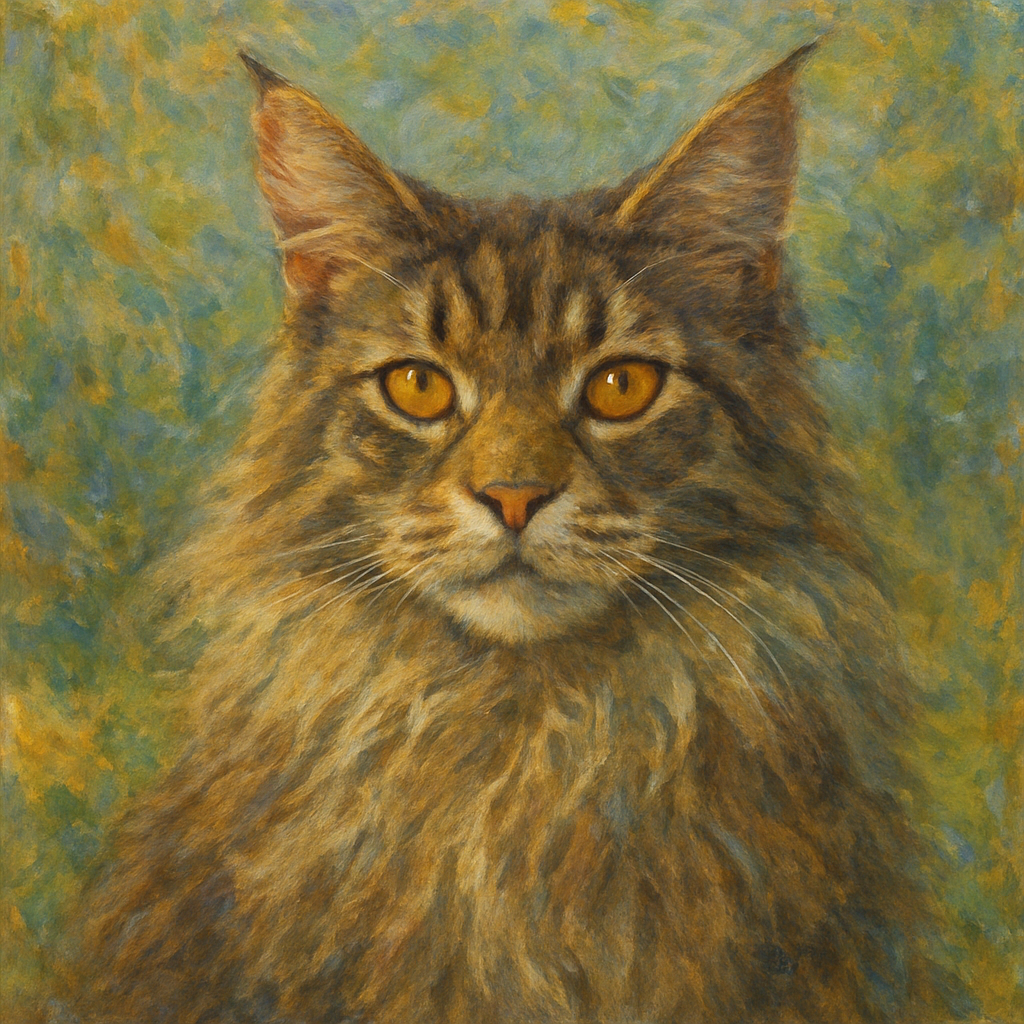 Maine Coon in Monet style