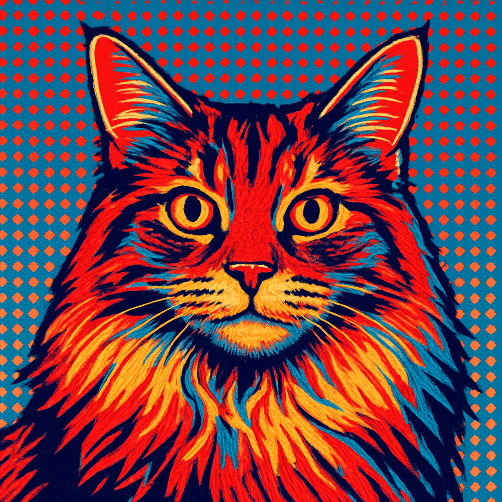 Maine Coon in Warhol style