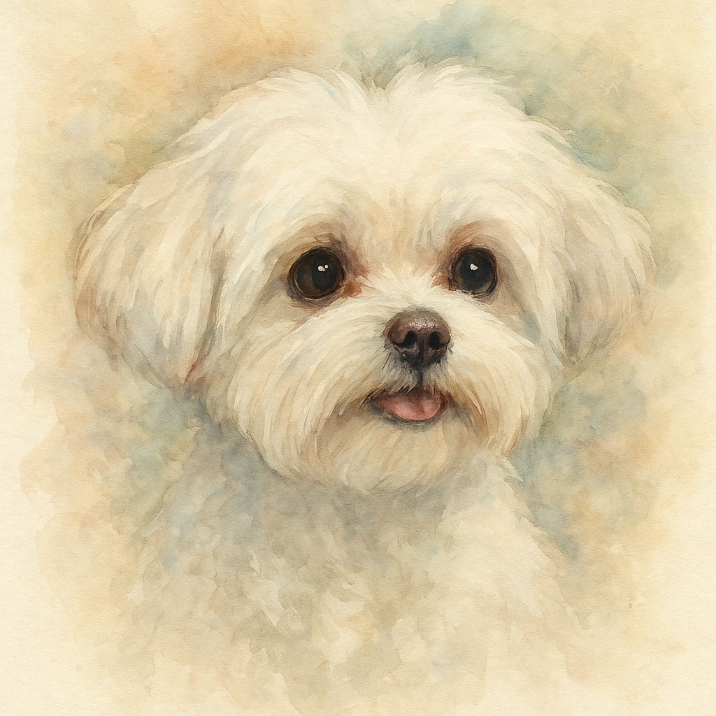 Maltese in Watercolor style