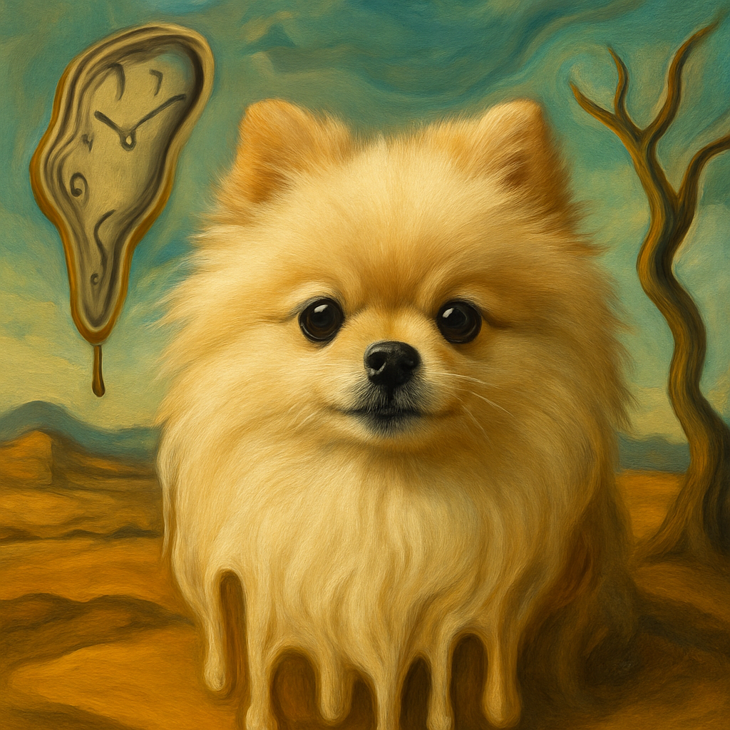 Pomeranian in Dali style