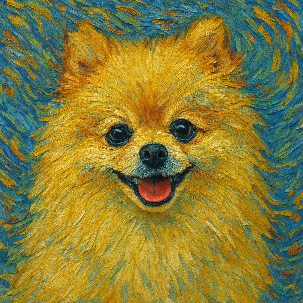 Pomeranian in Van Gogh style