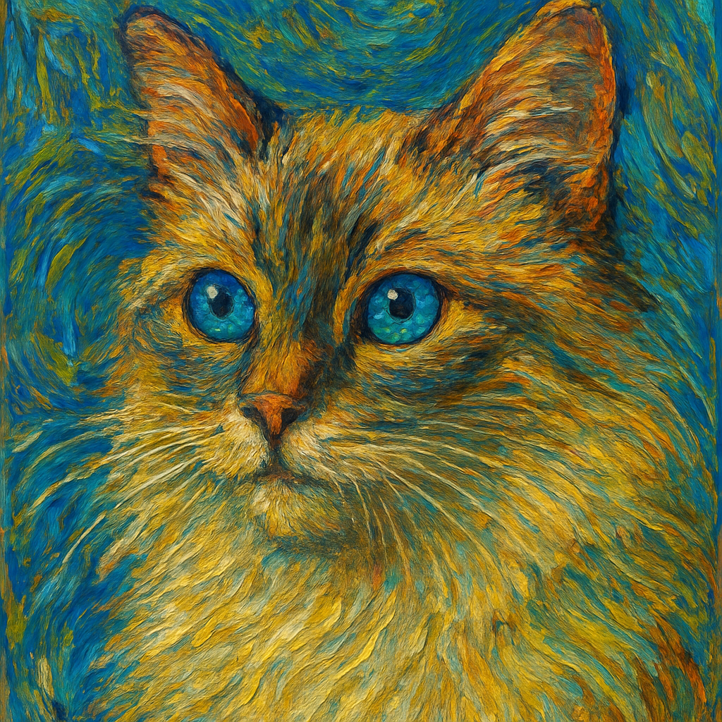 Ragdoll in Van Gogh style