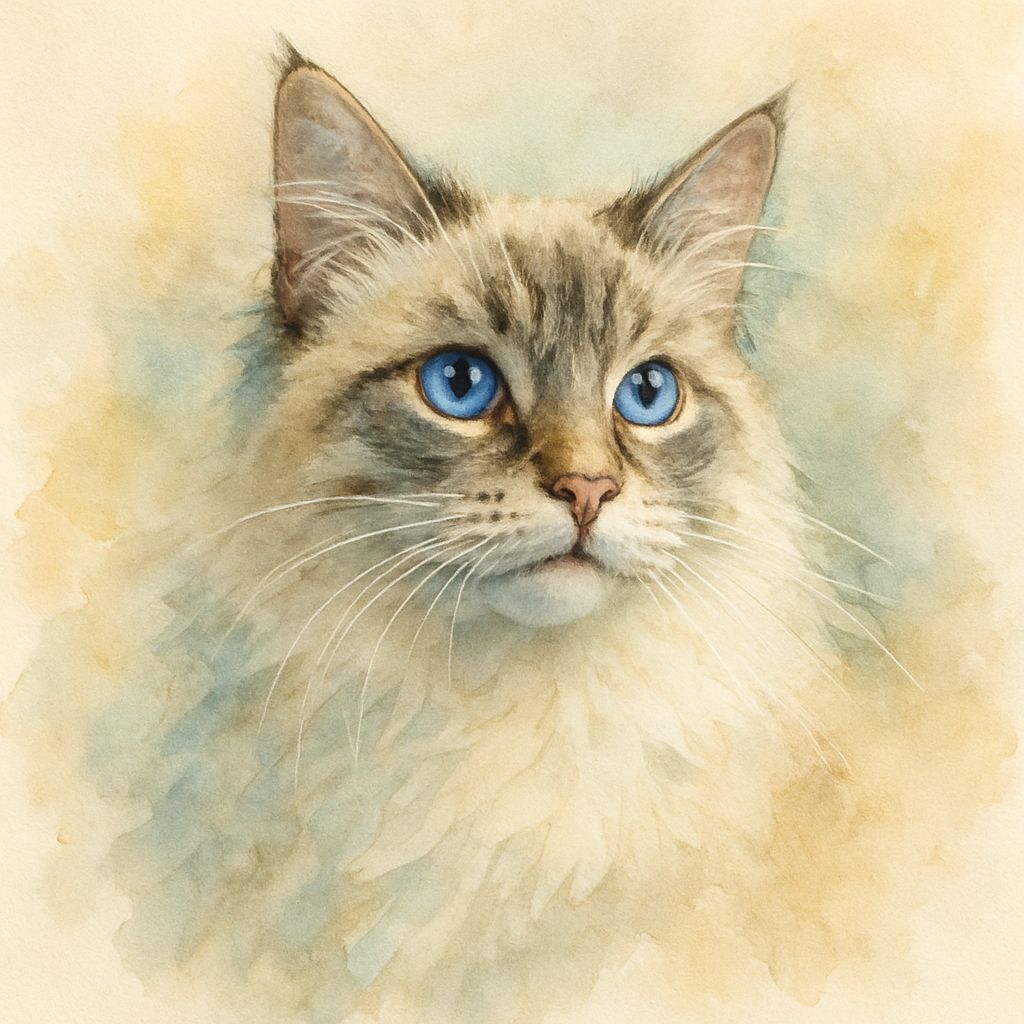Ragdoll in Watercolor style