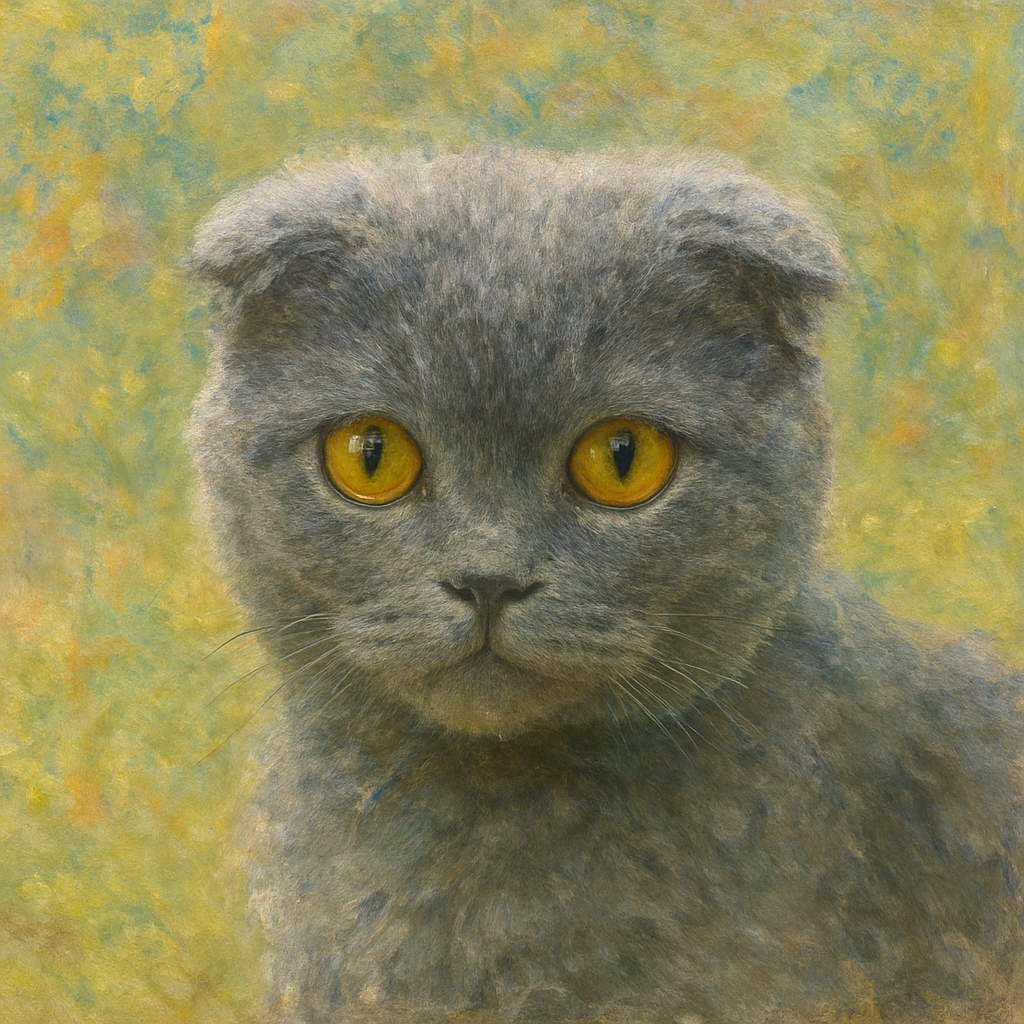 Scottish Fold in Monet style