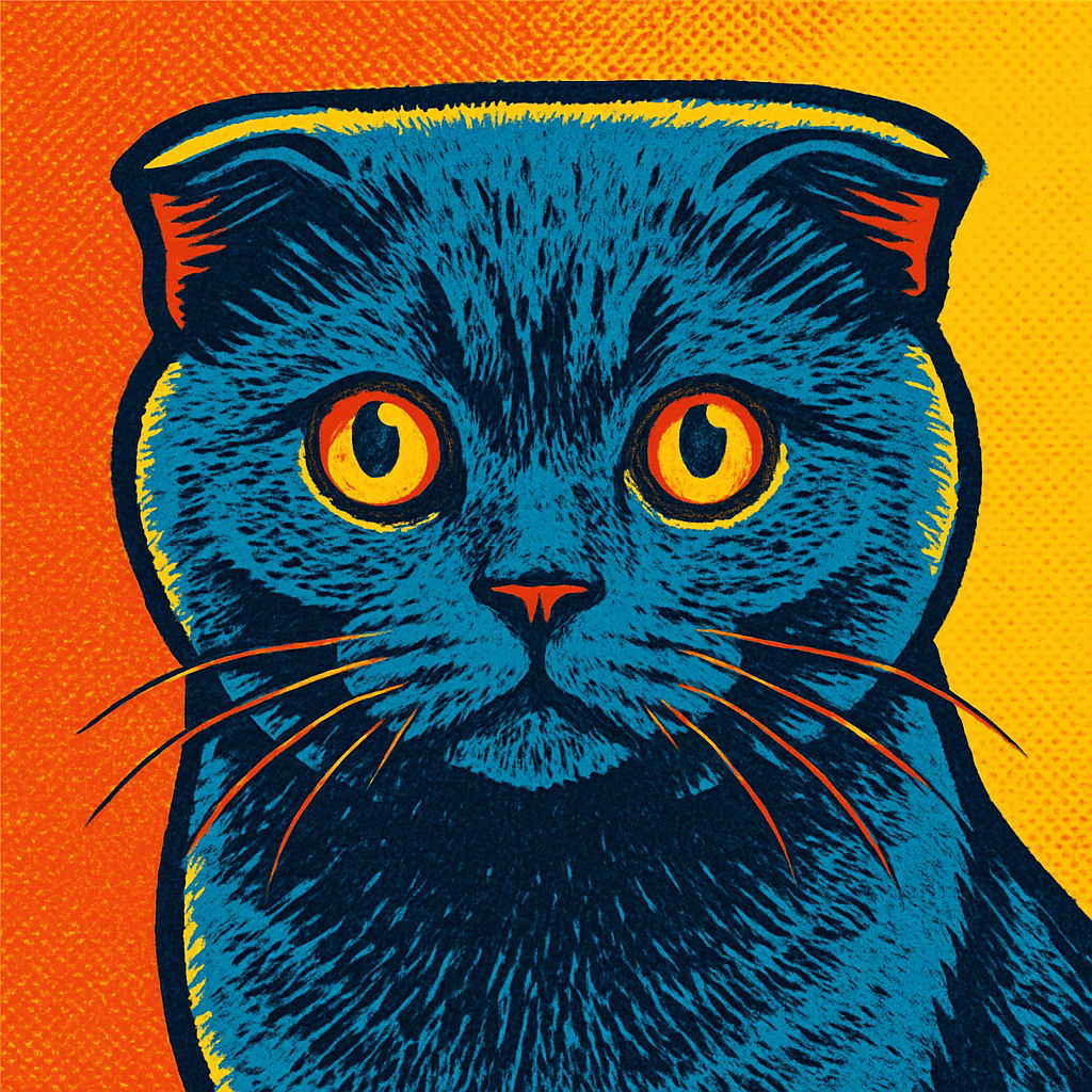 Scottish Fold in Warhol style