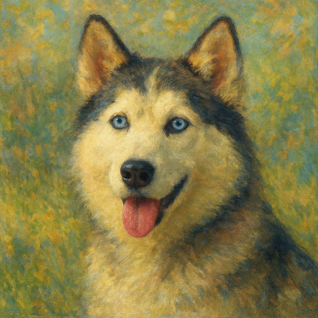 Siberian Husky in Monet style