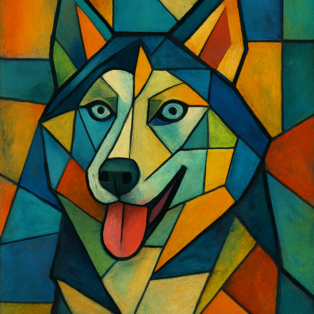 Siberian Husky in Picasso style